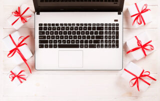 Laptop-and-christmas-presents